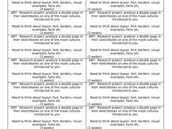 Year 7 Masks Unit of Work (12 lessons)