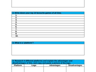 Gaming Research Project