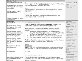 Faith Expressed Through Art Lesson