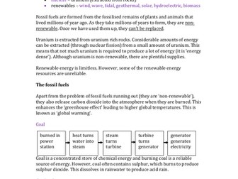 Energy resources