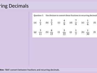 Recurring decimals