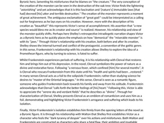 A-Level Frankenstein Essay - relationships