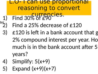 Currency Conversions (Direct Proportion)