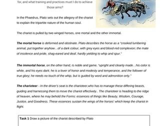 A worksheet on Plato's Allegory of the Chariot