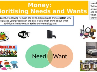 Finance/Money: Prioritising Needs and Wants