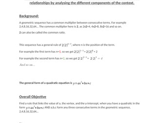 MYP4/5 Criterion B Quadratic Functions