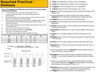 Osmosis - Required practical worksheet