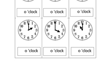 o clock and half past homework sheet