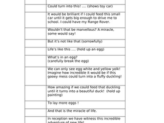 EYFS end of year assembly script