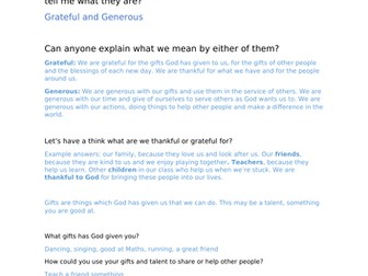 Generous and Grateful Assembly script