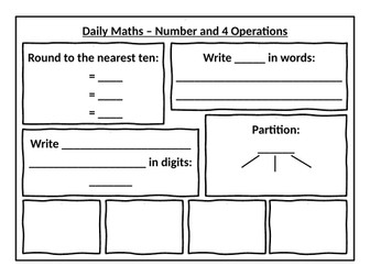 Daily Maths - Place Value and 4 Operations