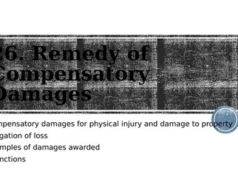 Remedy of Compensatory Damages