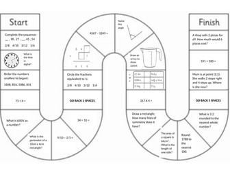 Mixed maths board game