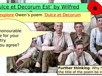 Dulce Et Decorum Est - Poetry Analysis Lesson