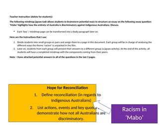 Mabo (Film) - Racism Theme Analysis & Essay Build-Up Activity