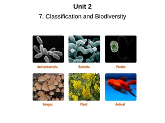 WJEC Classification and Biodiversity