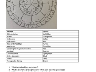 Biology colouring by revision