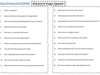 Welcome to Lagos Episode 1 Worksheet