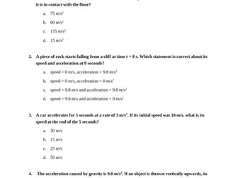 ACCELERATION WORKSHEET 2