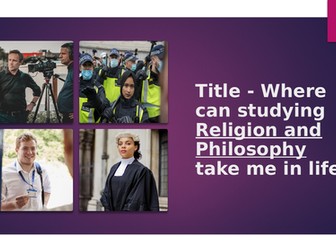 Religious Studies - Religious Education - Philosophy CAREERS  EMPLOYABILITY JOBS