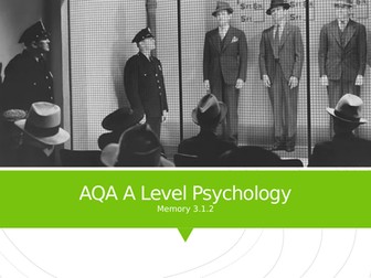 AQA A Level  Psychology Memory - EWT