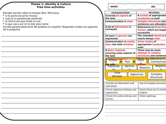 90 words task - marking template