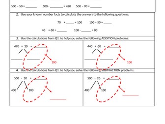 Calculating to/from multiples of 100 in 10s