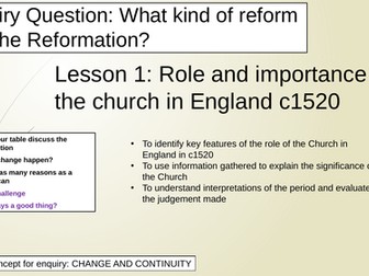 The Role of the Church in Pre Reformation England