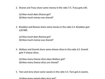 Ratios given one part