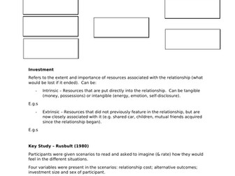 Rusbult's Investment Model (AQA Psychology Relationships)