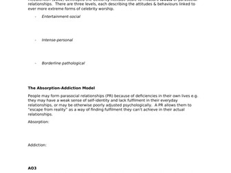 Parasocial relationships (AQA Psychology Relationships)