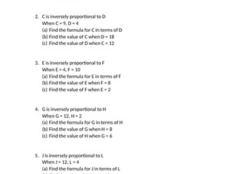 Simple inverse proportion