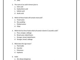 KS3 Acids and Alkalis MCQ