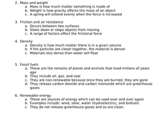 KS3 Forces and Energy revision booklet