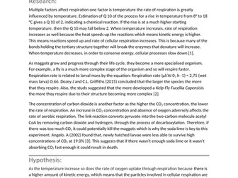 Investigate rate of respiration