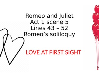 Romeo and Juliet love at first sight PPT