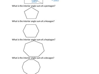 Interior Angle Sum of Polygons (Discovery)