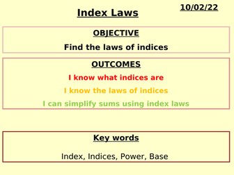 Index Laws