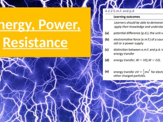 OCR 4.2 Energy, Power, and Resistance (Book Chapter 9)