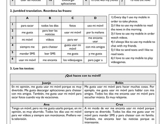 Viva 2 Technology, Music, TV - tecnología, tele, música  (11 worksheets) Spanish KS3