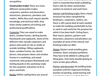 What careers are available in the Construction Services?