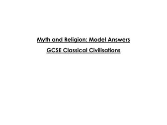 OCR Classical Civilisation Myth and Religion: Model Answers