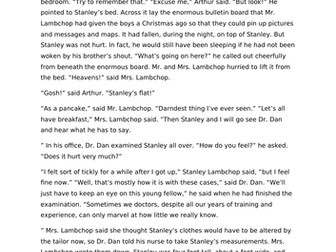 flat Stanley book and comprehension sheets