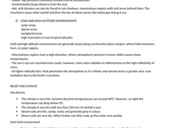 IB Higher Level Geography Extreme environments