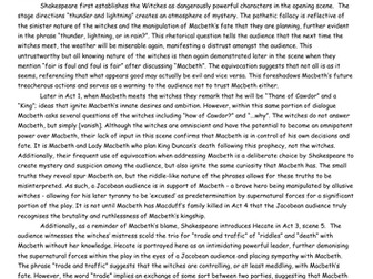 Model English Literature Essay - Macbeth