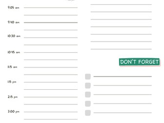Daily Planner Lessons Template