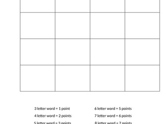 Boggle Literacy Fast FinisherTemplate
