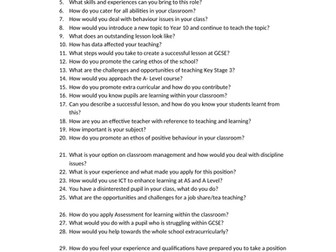 Interview Questions for Teacher position