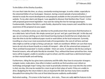 GCSE English Language Top Band Formal Letter- Bus travel (Eduqas/AQA)