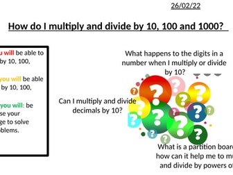 Multiplying and dividing by 10, 100, 1000